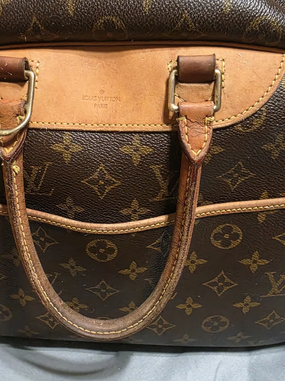Louis Vuitton Monogram Canvas Duffel in Brown with Tan Trim